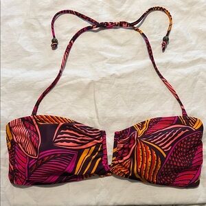 Old Navy Bikini Top with Tropical Print- Purple/Fuschia/Peach/Gold